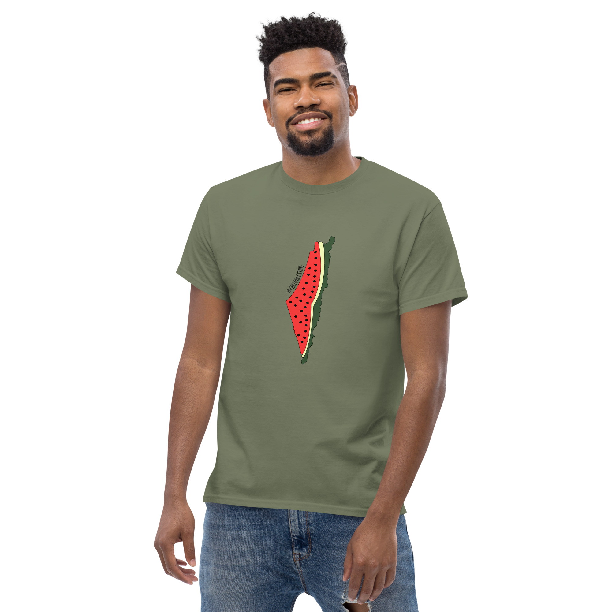 Vandmelon Free Palestine T-shirt - Billede 2