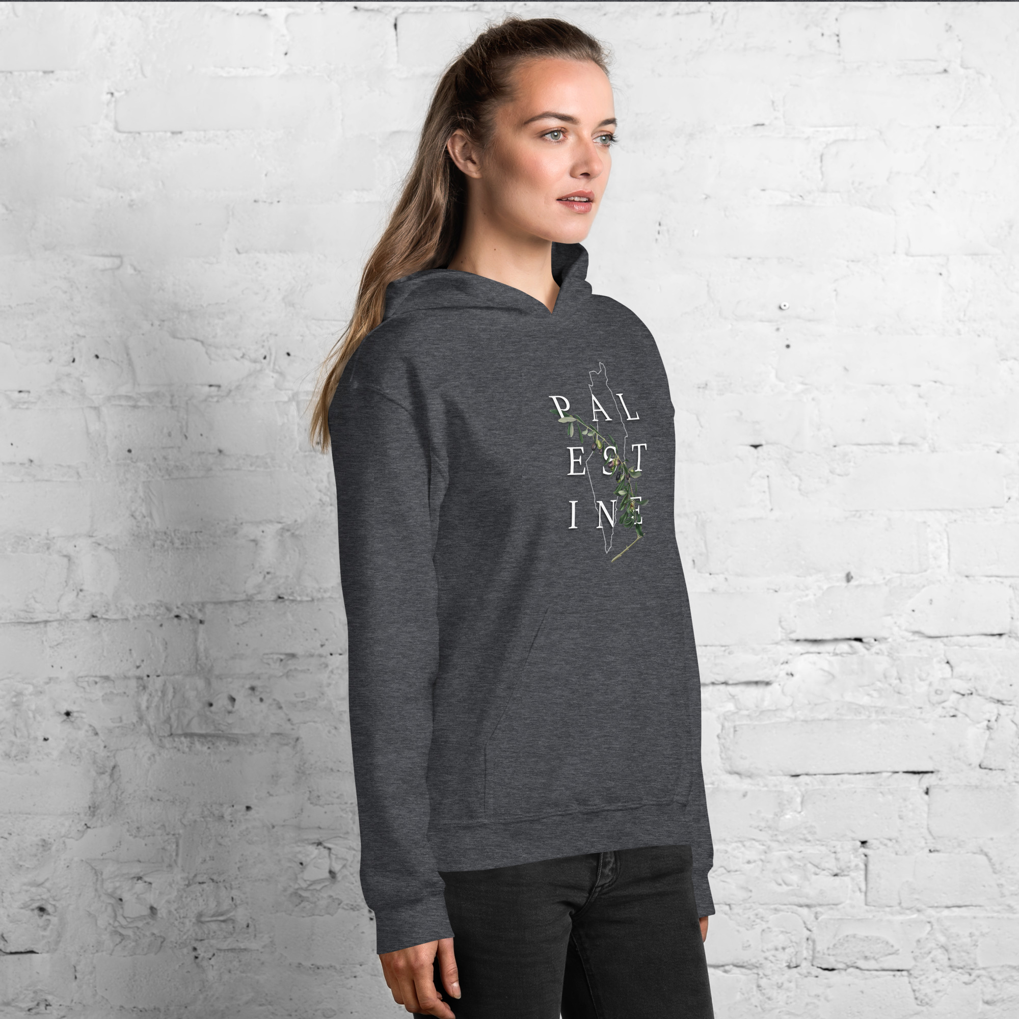 Palestine Olive - Unisex Hoodie - Billede 14