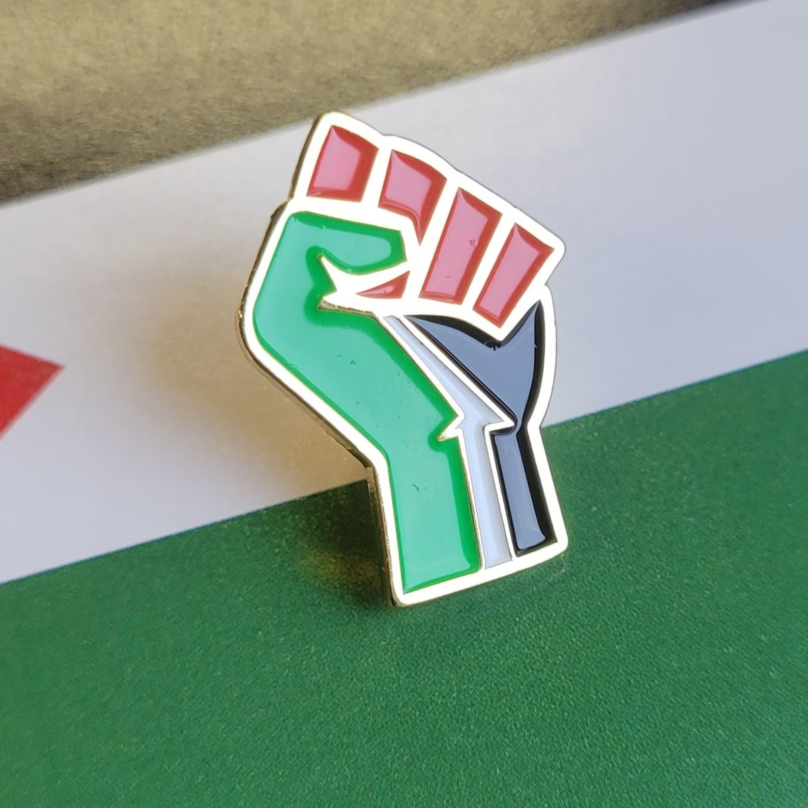 Palestine Flag Fist Shape - Pin