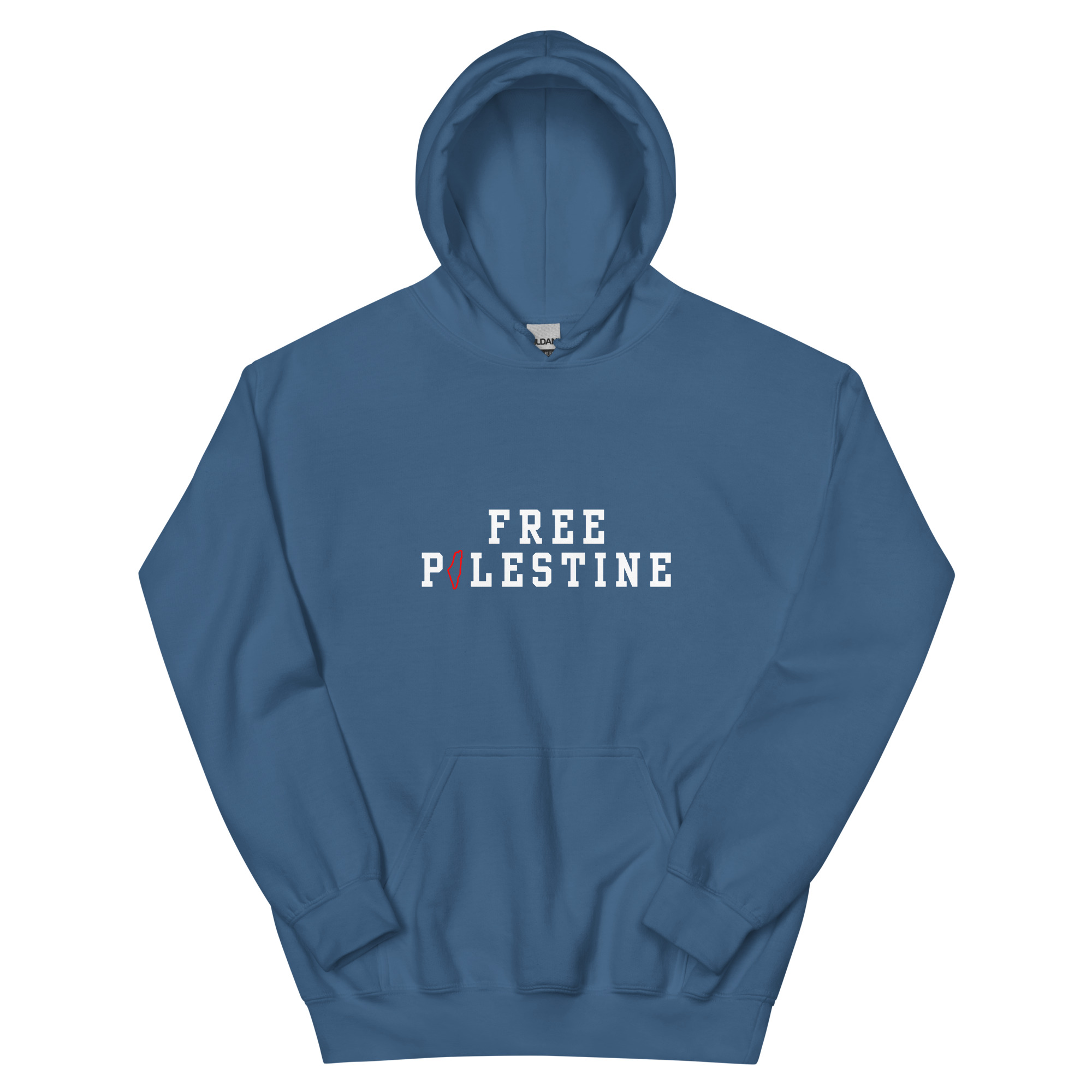 FREE PALESTINE WITH MAP OUTLINE - Unisex Hoodie - Billede 3